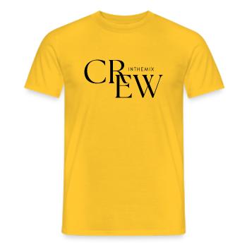 Crew logo in black - Men's T-Shirt - yellow - Front - AI Model Male 178 dark (178cm)