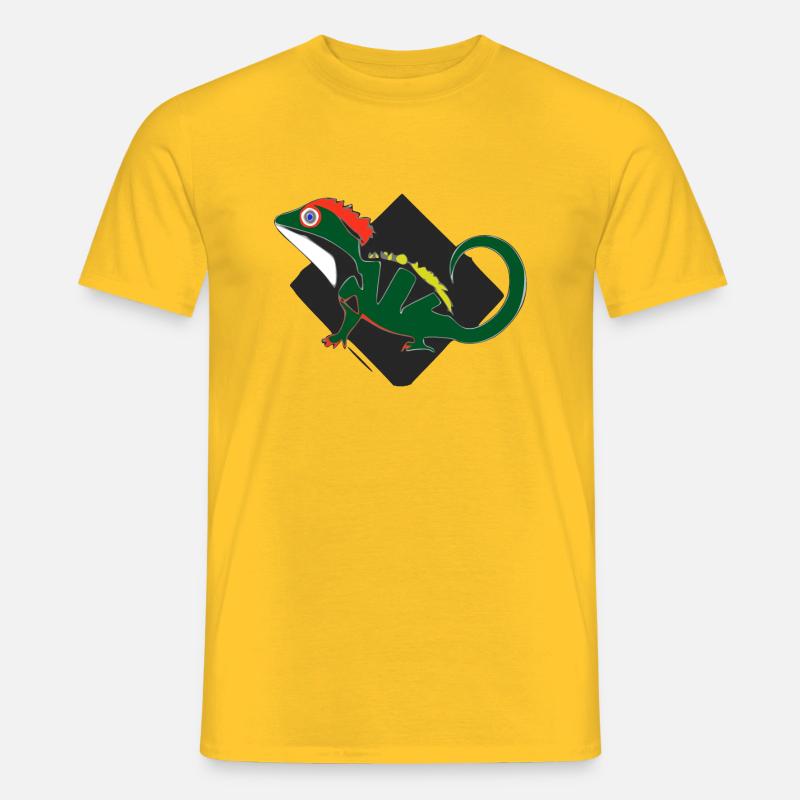 Die Eidechse - Männer T-Shirt - Gelb