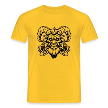 krampus - Men's T-Shirt - yellow - Front - AI Model Male 178 dark (178cm)