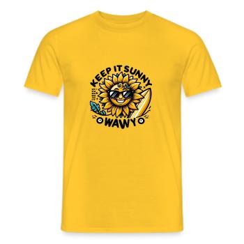 Keep it Sunny - Men's T-Shirt - yellow - Front - AI Model Male 178 dark (178cm)