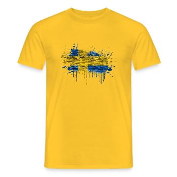 Suède Suède Scandinavie Pays nordiques Viking Europe - T-shirt homme - jaune - Devant - AI Model Male 178 dark (178cm)