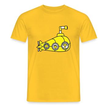 Lustige 3 U-Boot Crew Team Drei Freunde Matrosen - Männer T-Shirt - Gelb - Vorne - AI Model Male 178 dark (178cm)