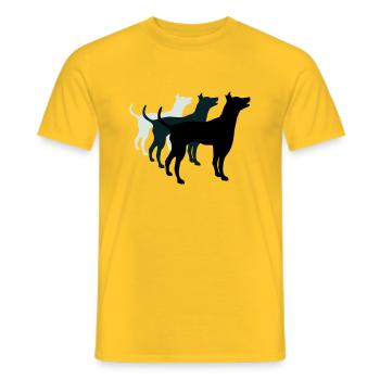 3 Dogs Silhouette Team Crew Friends - Men's T-Shirt - yellow - Front - AI Model Male 178 dark (178cm)