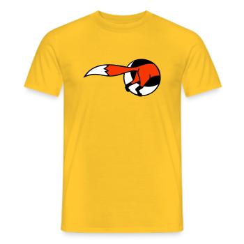 Fuchs Loch Hinterteil Hinten Fuchsbau hinein gehen - Männer T-Shirt - Gelb - Vorne - AI Model Male 178 dark (178cm)