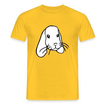 Hase Kaninchen Häschen Nagetier Kleintier niedlich - Männer T-Shirt - Gelb - Vorne - AI Model Male 178 dark (178cm)