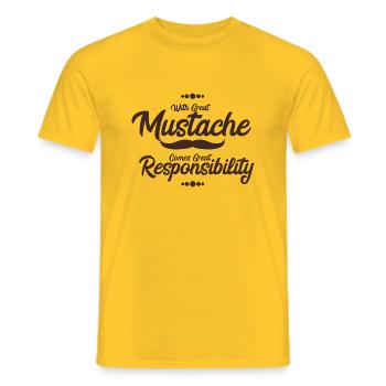Mustache - Schnurrbart Bart - Männer T-Shirt - Gelb - Vorne - AI Model Male 178 dark (178cm)