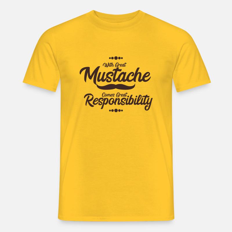 Mustache - Schnurrbart Bart - Männer T-Shirt - Gelb