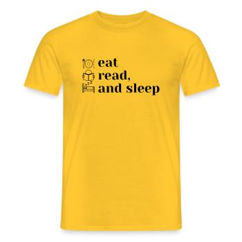 Eat, read and sleep - Männer T-Shirt - Gelb - Vorne - AI Model Male 178 dark (178cm)