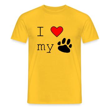 I love my dog - Men's T-Shirt - yellow - Front - AI Model Male 178 dark (178cm)