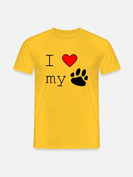 I love my dog - Männer T-Shirt - Gelb