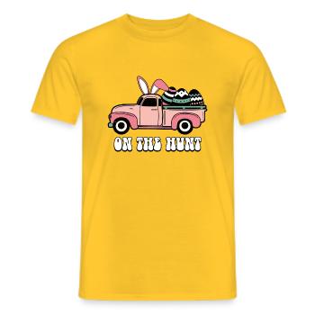 Frohe Ostern Osterhase Osterei Osterfeier Oster - Männer T-Shirt - Gelb - Vorne - AI Model Male 178 dark (178cm)