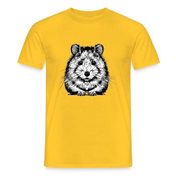 Hamster cute animal rodent animals funny pet 7 - Men's T-Shirt - yellow - Front - AI Model Male 178 dark (178cm)