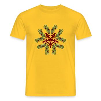 Ugly Christmas Sweater - Men's T-Shirt - yellow - Front - AI Model Male 178 dark (178cm)