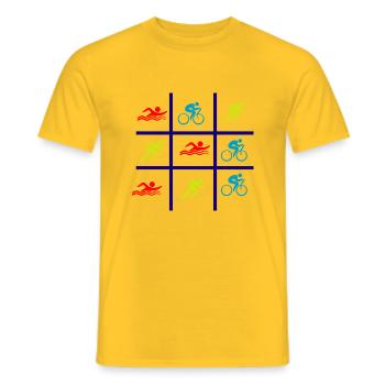 Triathlon Natation Bike Run Marathon - T-shirt homme - jaune - Devant - AI Model Male 178 dark (178cm)
