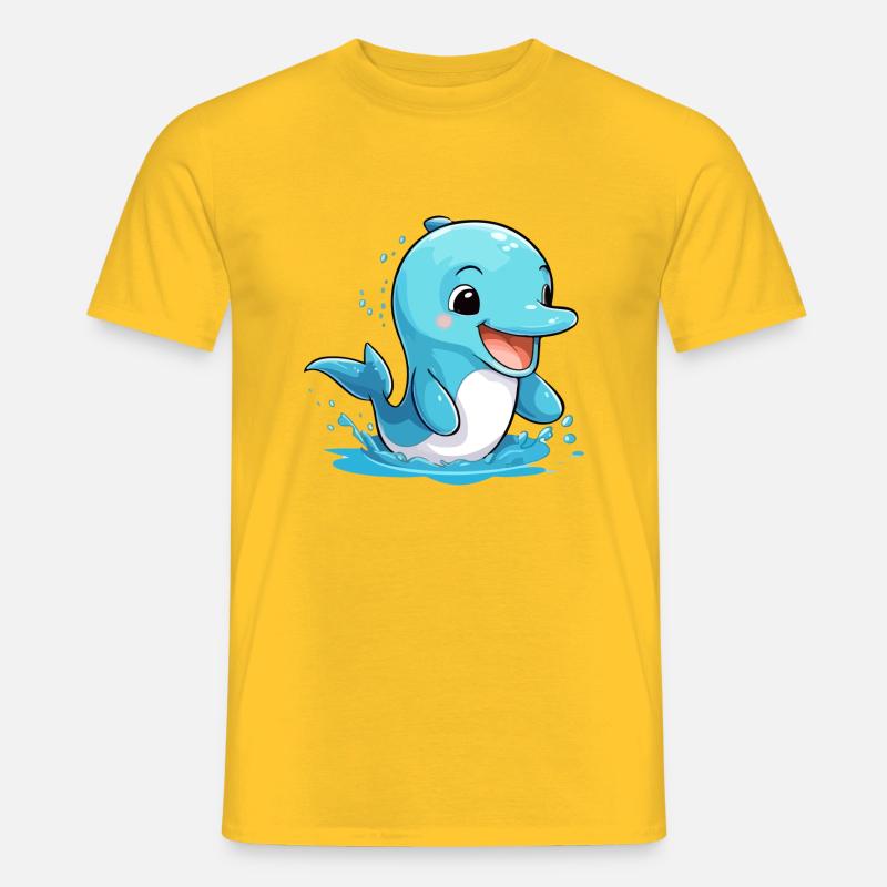 Held der Delfin - Männer T-Shirt - Gelb