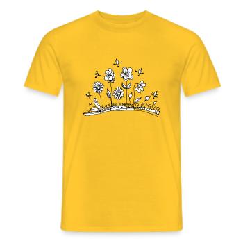 Fleur - T-shirt homme - jaune - Devant - AI Model Male 178 dark (178cm)