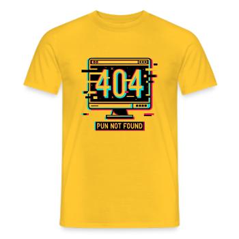 Error 404 Pun Not Found - Men's T-Shirt - yellow - Front - AI Model Male 178 dark (178cm)