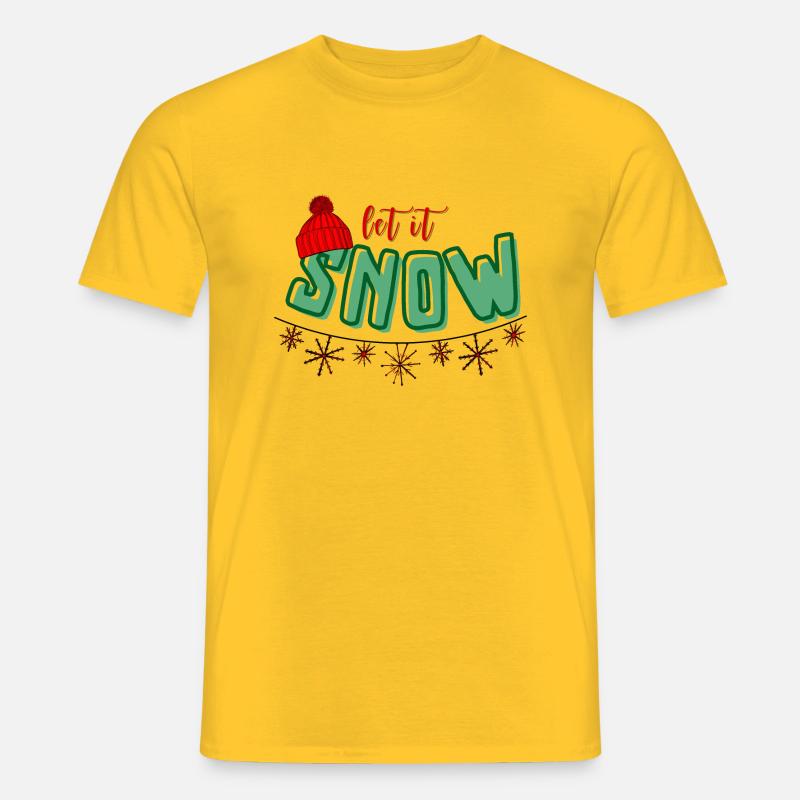Let it snow bunt - Männer T-Shirt - Gelb