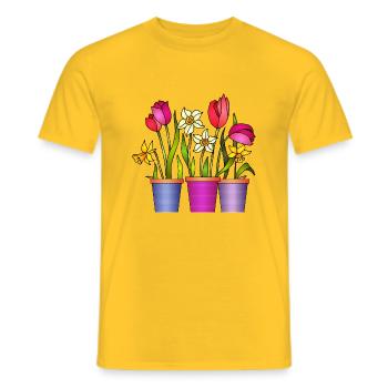 Blumen - Männer T-Shirt - Gelb - Vorne - AI Model Male 178 dark (178cm)