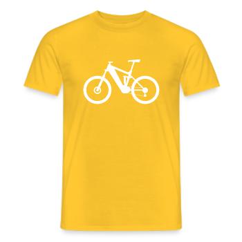 e-Bike, Fully e - MTB - Männer T-Shirt - Gelb - Vorne - AI Model Male 178 dark (178cm)
