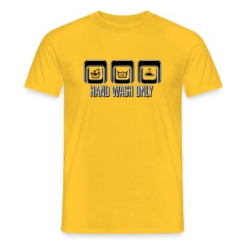 Main Wash Only ! - T-shirt homme - jaune - Devant - AI Model Male 178 dark (178cm)