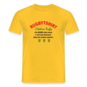 Un BOBO chez nous - T-shirt homme - jaune - Devant - AI Model Male 178 dark (178cm)