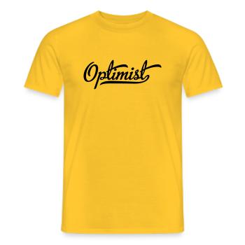 Optimist - Männer T-Shirt - Gelb - Vorne - AI Model Male 178 dark (178cm)