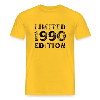 1990 LIMITED EDITION ANNIVERSAIRE METAL FER GRIS - T-shirt homme - jaune - Devant - AI Model Male 178 dark (178cm)