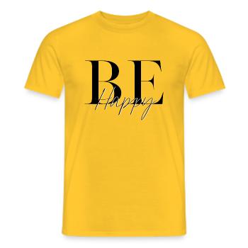 Be happy - T-shirt homme - jaune - Devant - AI Model Male 178 dark (178cm)