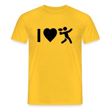 Design cool « I Love Football » pour lui et elle - T-shirt homme - jaune - Devant - AI Model Male 178 dark (178cm)