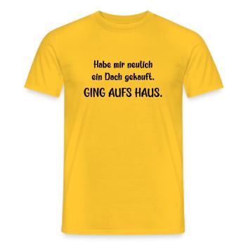 Das teuerste kostenlose Dach - Männer T-Shirt - Gelb - Vorne - AI Model Male 178 dark (178cm)