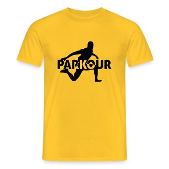 parkour - Men's T-Shirt - yellow - Front - AI Model Male 178 dark (178cm)