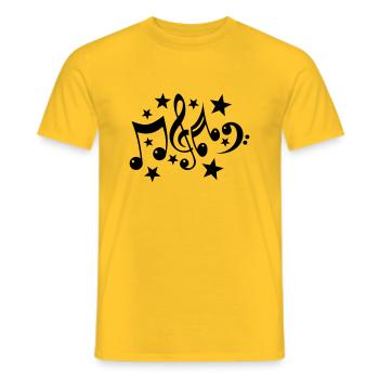 Noten und Sterne 1c - Männer T-Shirt - Gelb - Vorne - AI Model Male 178 dark (178cm)