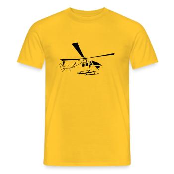 Hélicoptère Helikopter de Hubschrauber - T-shirt homme - jaune - Devant - AI Model Male 178 dark (178cm)