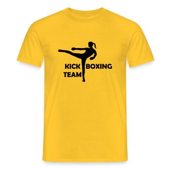 kickboxing woman team - Men's T-Shirt - yellow - Front - AI Model Male 178 dark (178cm)