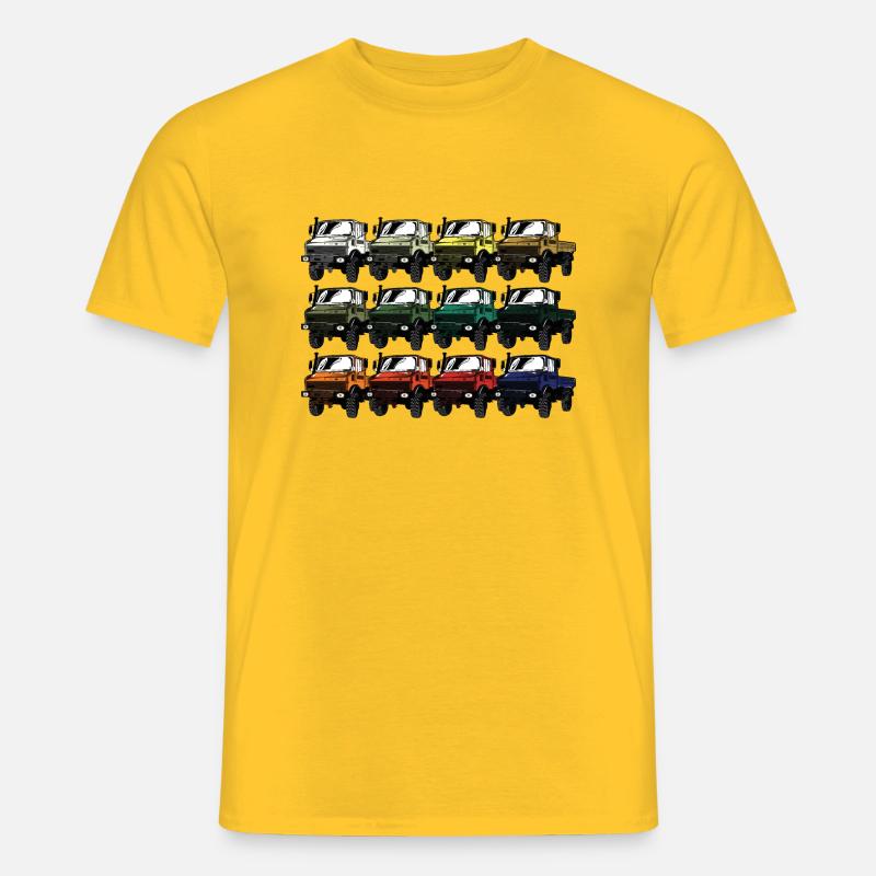 Farbpalette Unimog - Oldtimer - Regenbogen anders - Männer T-Shirt - Gelb