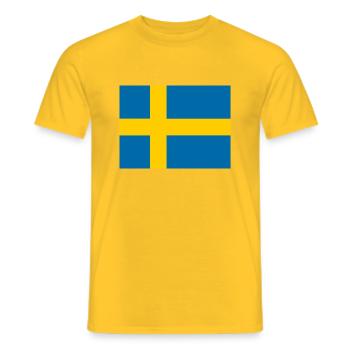 sweden - Men's T-Shirt - yellow - Front - AI Model Male 178 dark (178cm)