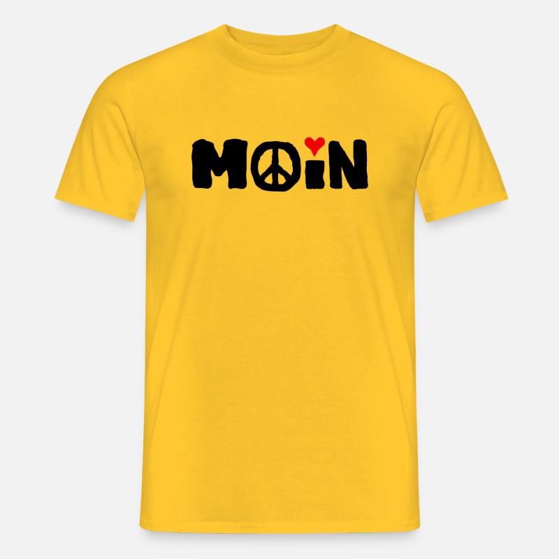 Peace moin - Männer T-Shirt - Gelb
