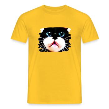 Cracy cat 7 - Men's T-Shirt - yellow - Front - AI Model Male 178 dark (178cm)