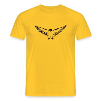 aigle volant ouvrant ses ailes stylisé simple - T-shirt homme - jaune - Devant - AI Model Male 178 dark (178cm)