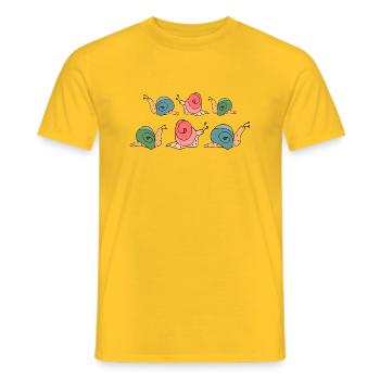 Snails - Men's T-Shirt - yellow - Front - AI Model Male 178 dark (178cm)