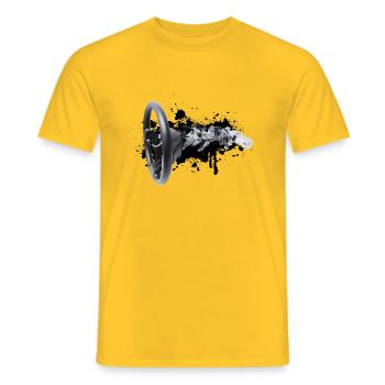 Addicted to cornering - The art of steering - Men's T-Shirt - yellow - Front - AI Model Male 178 dark (178cm)