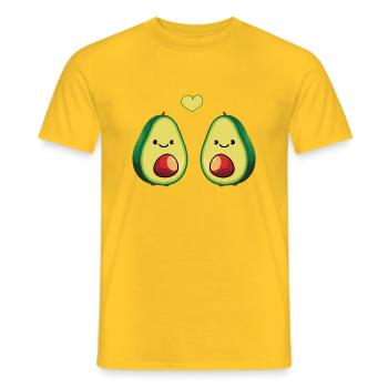 avocado sweet love - Men's T-Shirt - yellow - Front - AI Model Male 178 dark (178cm)