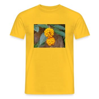 Lantana auch spanische Flagge Wandelröschen Lantana - Männer T-Shirt - Gelb - Vorne - AI Model Male 178 dark (178cm)