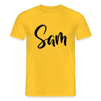 Name - Säm - Männer T-Shirt - Gelb - Vorne - AI Model Male 178 dark (178cm)