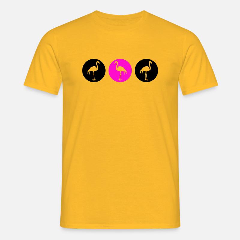 flamingos design 2 - Männer T-Shirt - Gelb