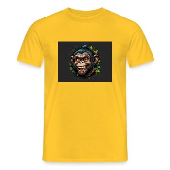 Monkey - Men's T-Shirt - yellow - Front - AI Model Male 178 dark (178cm)