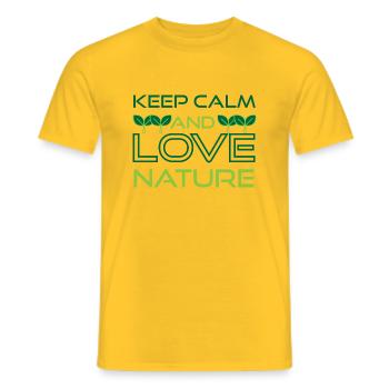 Restez calme et aimez la nature - T-shirt homme - jaune - Devant - AI Model Male 178 dark (178cm)