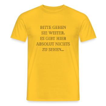 Bitte gehen Sie weiter... - Männer T-Shirt - Gelb - Vorne - AI Model Male 178 dark (178cm)