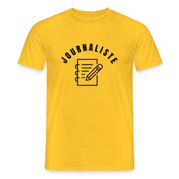 Journalist Collection - Profession - Men's T-Shirt - yellow - Front - AI Model Male 178 dark (178cm)